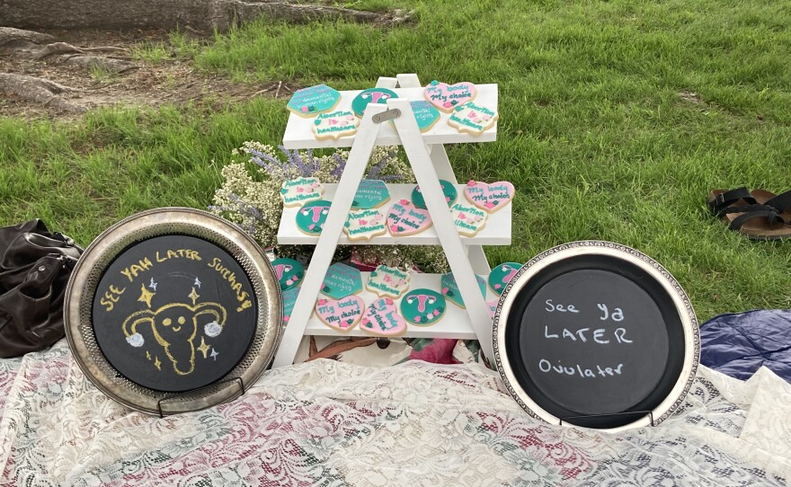 Dani Marietti's "sterilization shower" in Helena, Montana, features cookies with abortion-rights slogans, such as "My Body, My Choice," written on them in frosting.