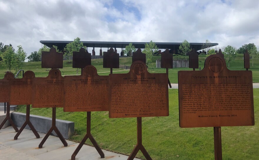 Lynching markers from Tennesee and Florida.