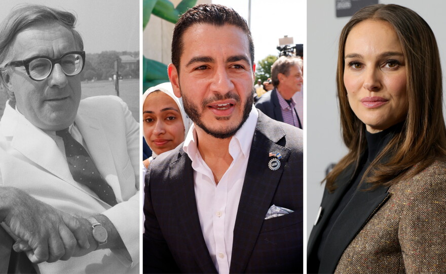 From left: Ray Bradbury, Abdul El-Sayed, Natalie Portman.