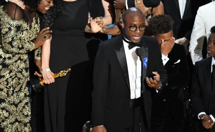 Barry Jenkins accepts the Academy Award for best picture for Moonlight.