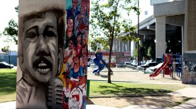 A Chicano Park mural underneath the Coronado Bridge in Barrio Logan. 