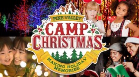 Promotional graphic for Pine Valley Camp Christmas