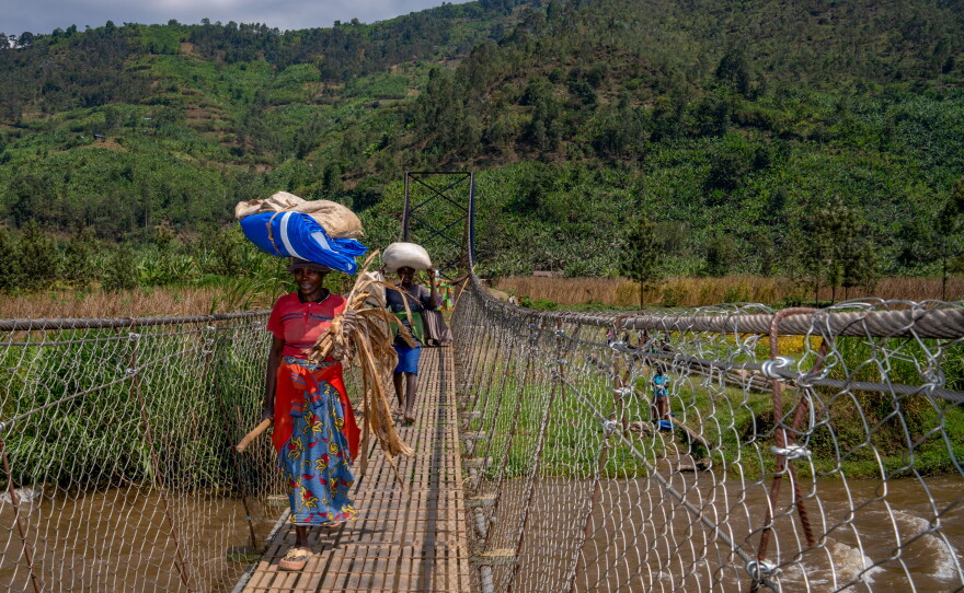 The Cyangoga Suspension Bridge, built by the nonprofit group Fika in rural Rwanda, connects communities that were divided by a rushing river and relied on a ferries or sometimes risky log bridges.