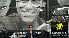 <em>"It's not emotionally easy to come by here anymore," Neda Sharghi said of this alley in Washington, D.C. Her brother Emad Shargi, depicted above, remains in Iran's Evin prison.</em>