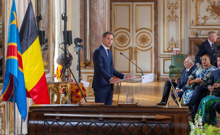 Prime Minister Alexander De Croo delivered a speech during a ceremony to hand over the tooth.