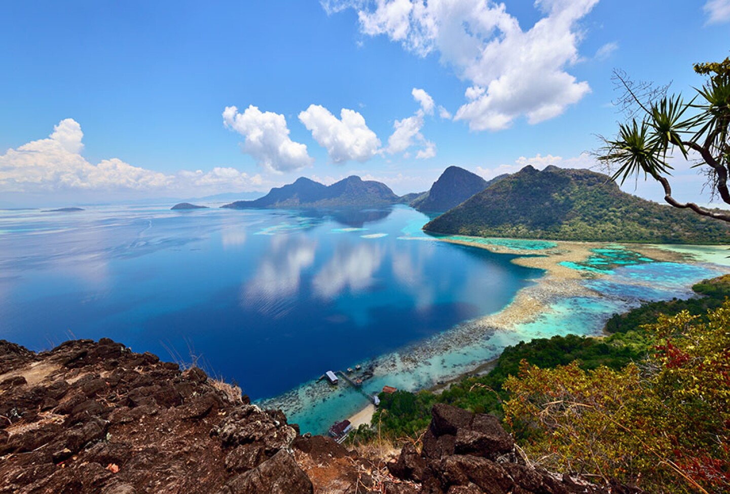 Boheydulang Island, just off the North East coast of Borneo. Borneo was once connected to mainland Asia, but at the end of the last ice age sea levels rose cutting the island off. Today it is the world’s third largest island – surrounded by shallow coral-rich seas. 