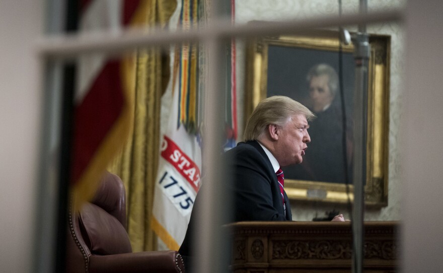 President Trump delivers his first prime-time address from the Oval Office on Tuesday.