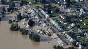 A neighborhood near Wilkes-Barre, Pa., is flooded in September 2011, after heavy rain caused the Susquehanna River to rise dramatically.