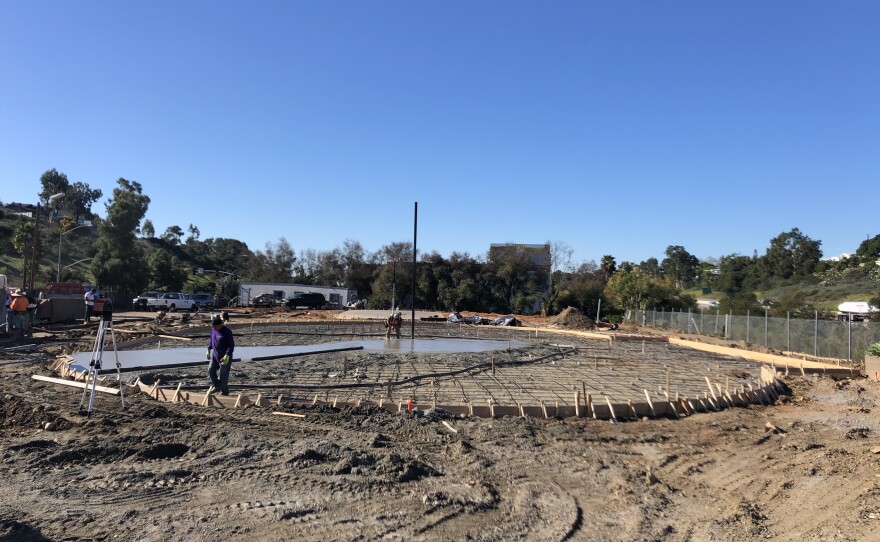 Located at 6060 Federal Blvd., the Derby United outdoor facility will have one banked rink and one flat track. Concrete was being poured earlier this week. Dec. 17, 2019