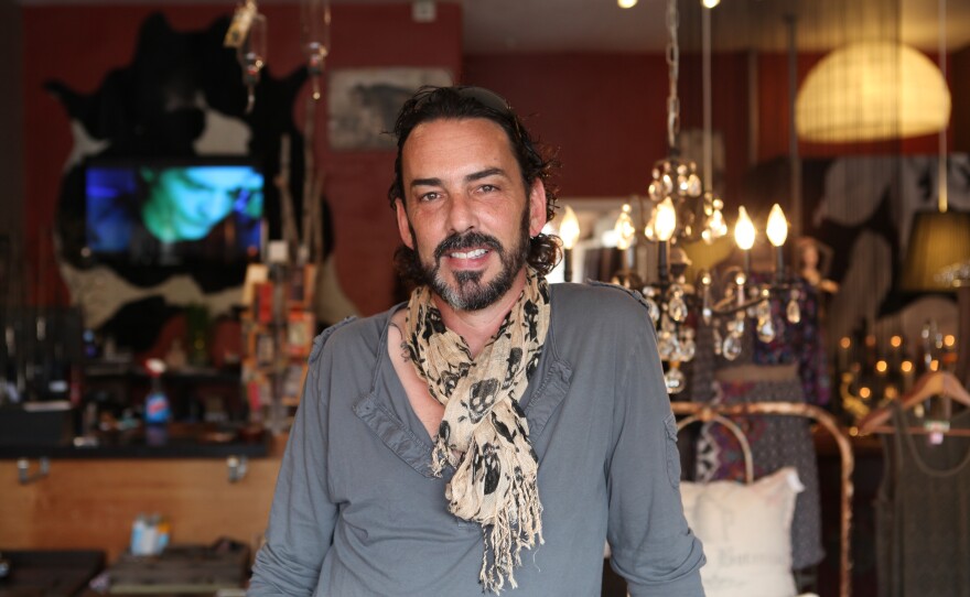 Designer and Art of Fashion participant Jeffrey Parish in his South Park retail and gallery space Junc Boutique. 