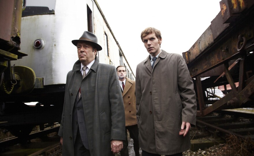 Roger Allam as DI Thursday, Jack Laskey as DS Peter Jakes and Shaun Evans as Endeavour.