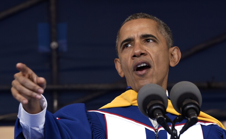President Barack Obama gives his commencement address to the 2016 graduating class of Howard University.
