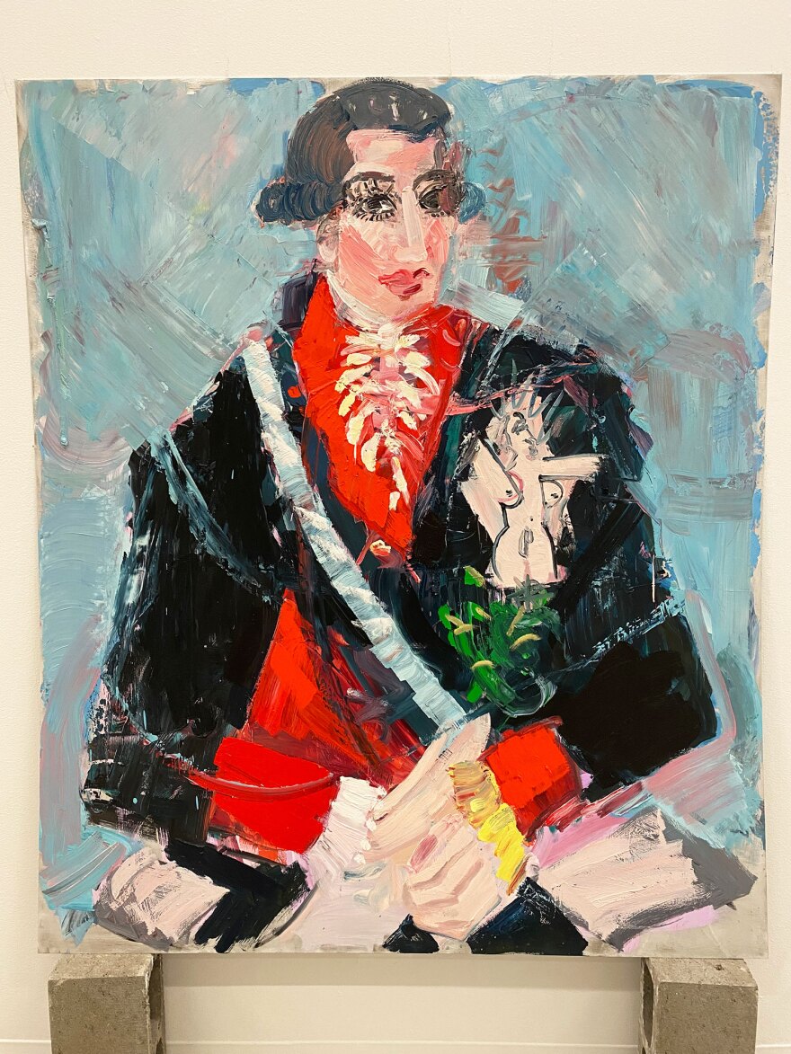 "Princeso" is a 2022 oil painting by Alida Cervantes, on view in the San Diego Art Prize exhibition.