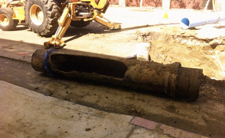 A 102-year-old water pipe.