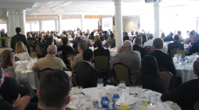 Members of SDMAC, a business group that advocates for military interests, gather to hear the latest report on the military's economic impact in San Diego, June 20th 2012