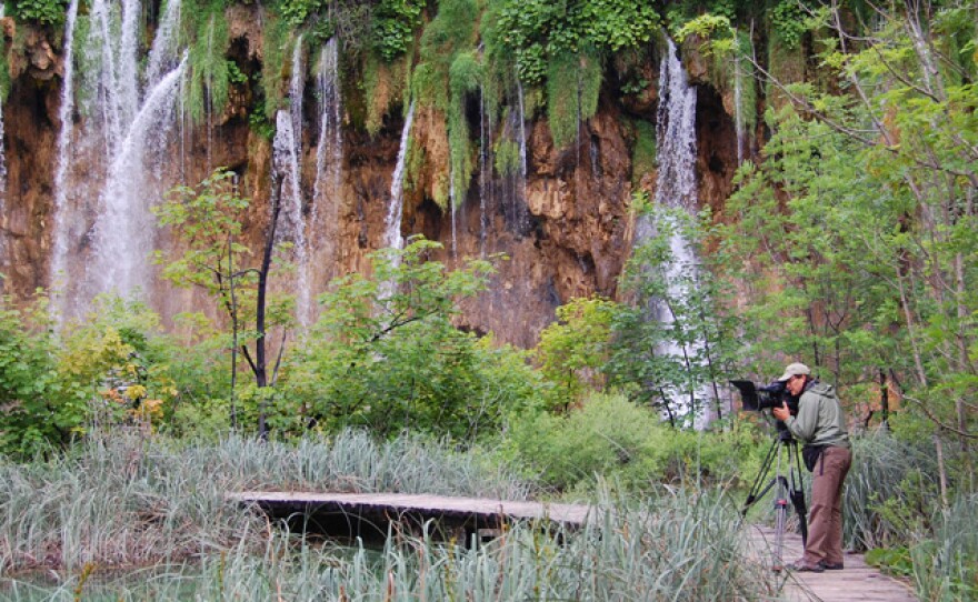 Cameraman Karel Bauer in Plitvice Lakes National Park, Croatia.