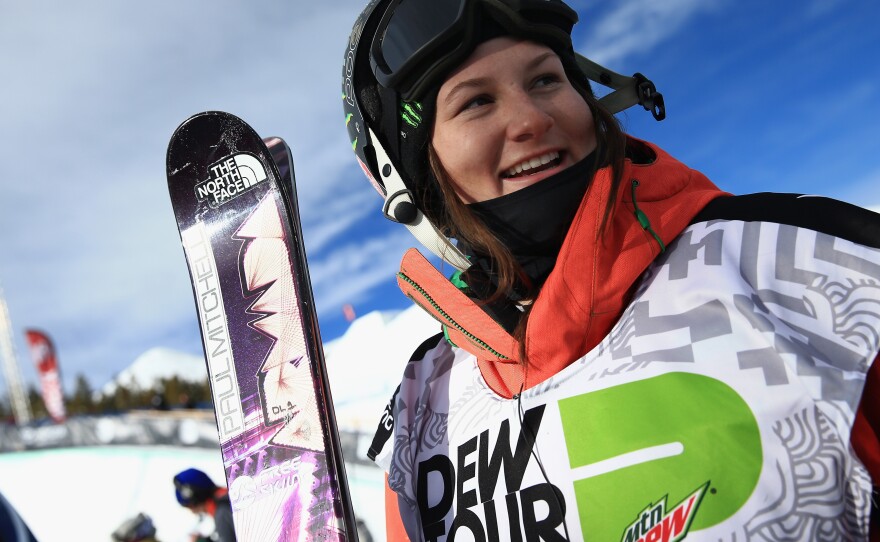 Devin Logan after finishing sixth in the women's ski superpipe at December's Dew Tour iON Mountain Championships in Breckenridge, Colo.