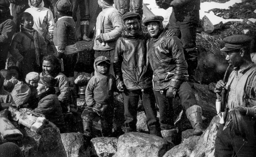 Residents of Kangeq gather for a photo in 1920s.