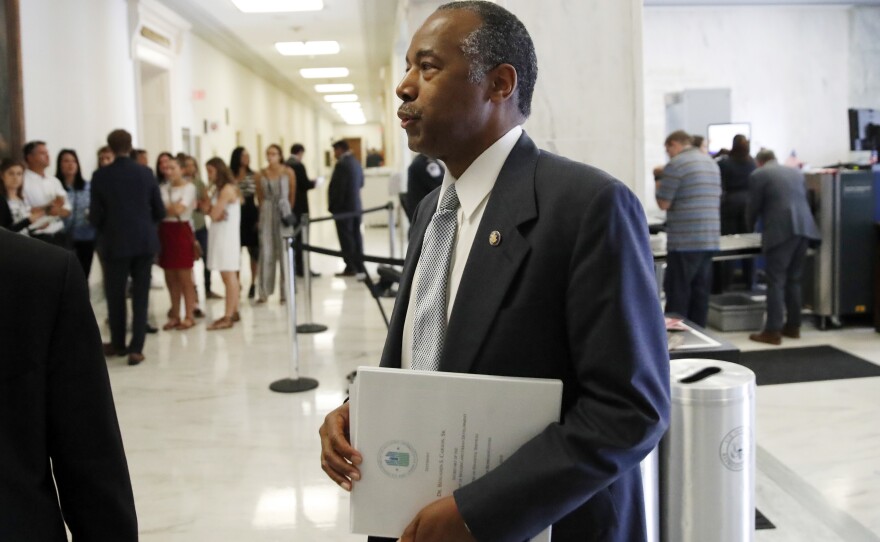 Housing and Urban Development Secretary Ben Carson arrives to testify at a hearing of the House Financial Services Committee on Capitol Hill on June 27, 2018.