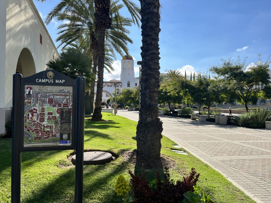 The San Diego State University campus before the 2022 spring semester begins.