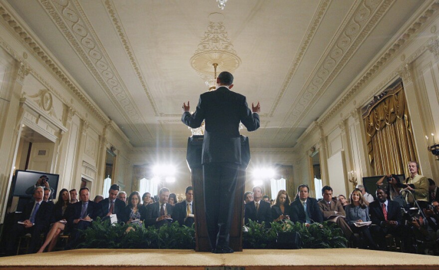 President Obama during a White House East Room news conference June 29, 2011.