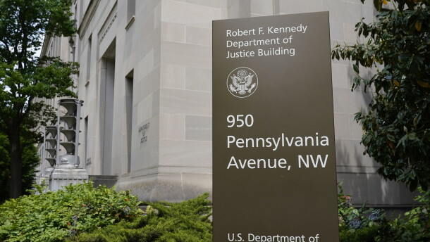 The exterior of the Robert F. Kennedy Department of Justice building is pictured on May 4, 2021, in Washington, D.C.