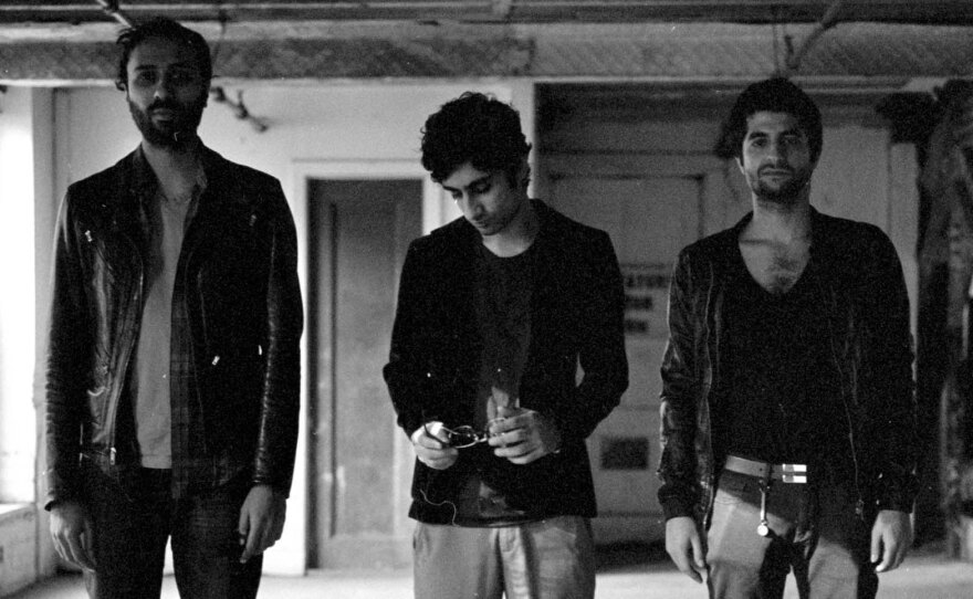 Dawn of Midi. Left to right: drummer Qasim Naqvi, bassist Aakaash Israni and pianist Amino Belyamani.