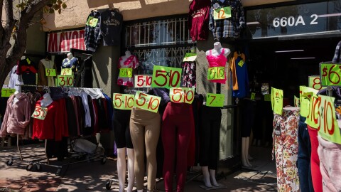 A clothing store in the San Ysidro neighborhood of San Diego on April 16, 2024.