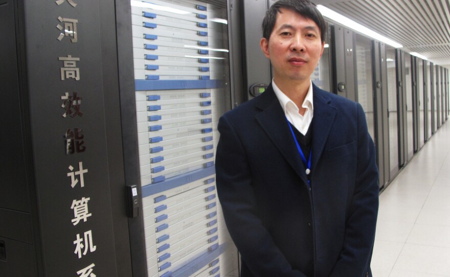 For six months, China's $60 million Tianhe-1A was the world's fastest supercomputer. Now, China is hoping to build on that achievement. Liu Guangming, director of the National Supercomputer Center in Tianjin, China, stands in front of the Tianhe-1A.