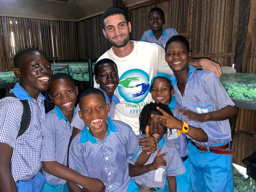 Cameron Mofid in Nigeria with Humanity Effect in an undated photo.