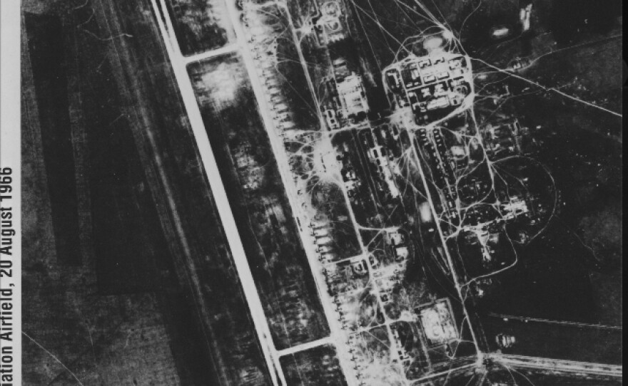 This CORONA spy photo from Aug. 20, 1966, shows Dolon airfield in Semipalatinsk, Kazakhstan — a major Soviet bomber base.