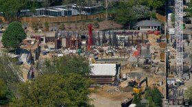 Work continues on the construction of the ballroom at the White House, Thursday, April 9, 2026, in Washington, where the East Wing once stood.