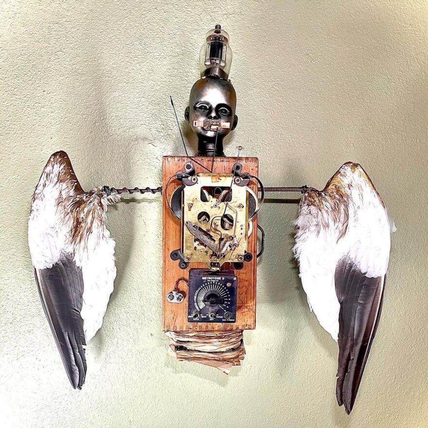 Andrea Overturf considers this her COVID piece because she felt like a songless, wingless bird during the pandemic.