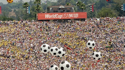 Soccer fans fill the Rose Bowl in Pasadena, Calif., prior to the World Cup final between Brazil and Italy on July 17, 1994.
