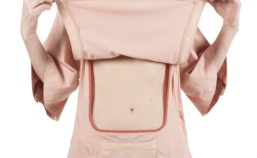 INGA Wellbeing back-opening nightdress with abdominal access.