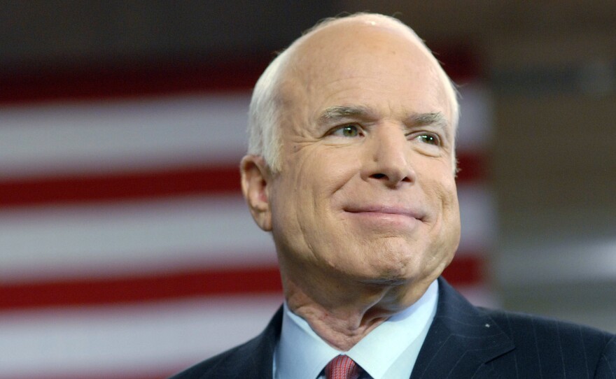 Arizona Sen. John McCain speaks at a town hall meeting in Pennsylvania during the 2008 presidential campaign.