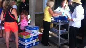 Volunteer signature gatherers deliver more than 9,000 signatures to the Carlsbad City Clerk's office, requesting a referendum to overturn approval of the "85/15 Plan" on the shores of the Agua Hedionda Lagoon, Sept 24, 2015.