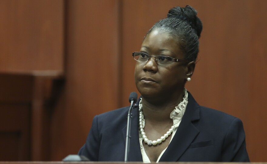 Trayvon Martin's mother, Sybrina Fulton, during her testimony Friday in Sanford, Fla.