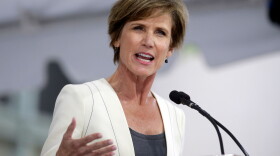 Former U.S. Deputy Attorney General Sally Yates has been tapped to lead an independent investigation into how Cornell University handled the rape allegations of a former student. Here, Yates speaks at Harvard University in Cambridge, Mass., in 2017.