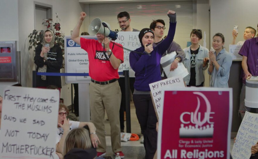 Ameena Mirza Qazi at LAX Airport Protest