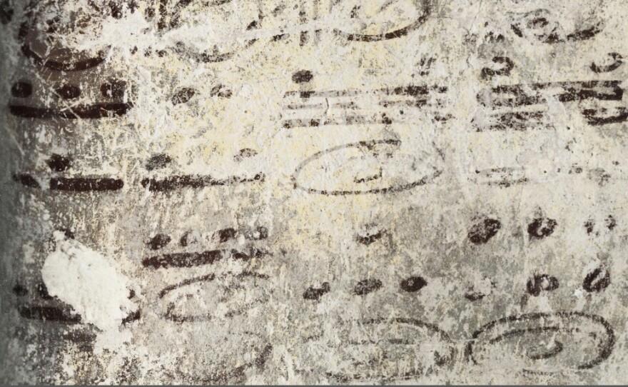 Four long numbers on the north wall of the ruined house relate to the Mayan calendar and computations about the moon, sun and possibly Venus and Mars; the dates stretch some 7,000 years into the future.