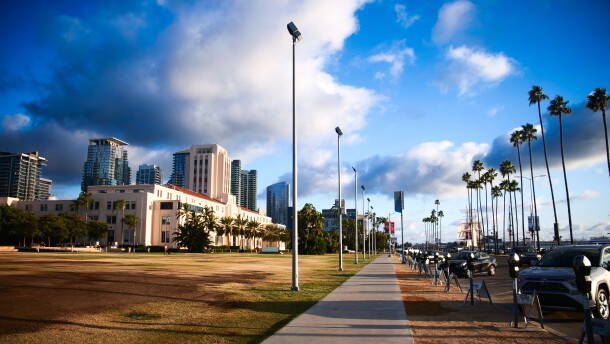 A view from the north side of the county admin building and the harbor is shown in this undated photo.