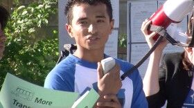 Alfredo Mendez, 18, says buying a monthly bus pass to get to school and internships is a heavy burden for his mom, a single parent who makes minimum wage.