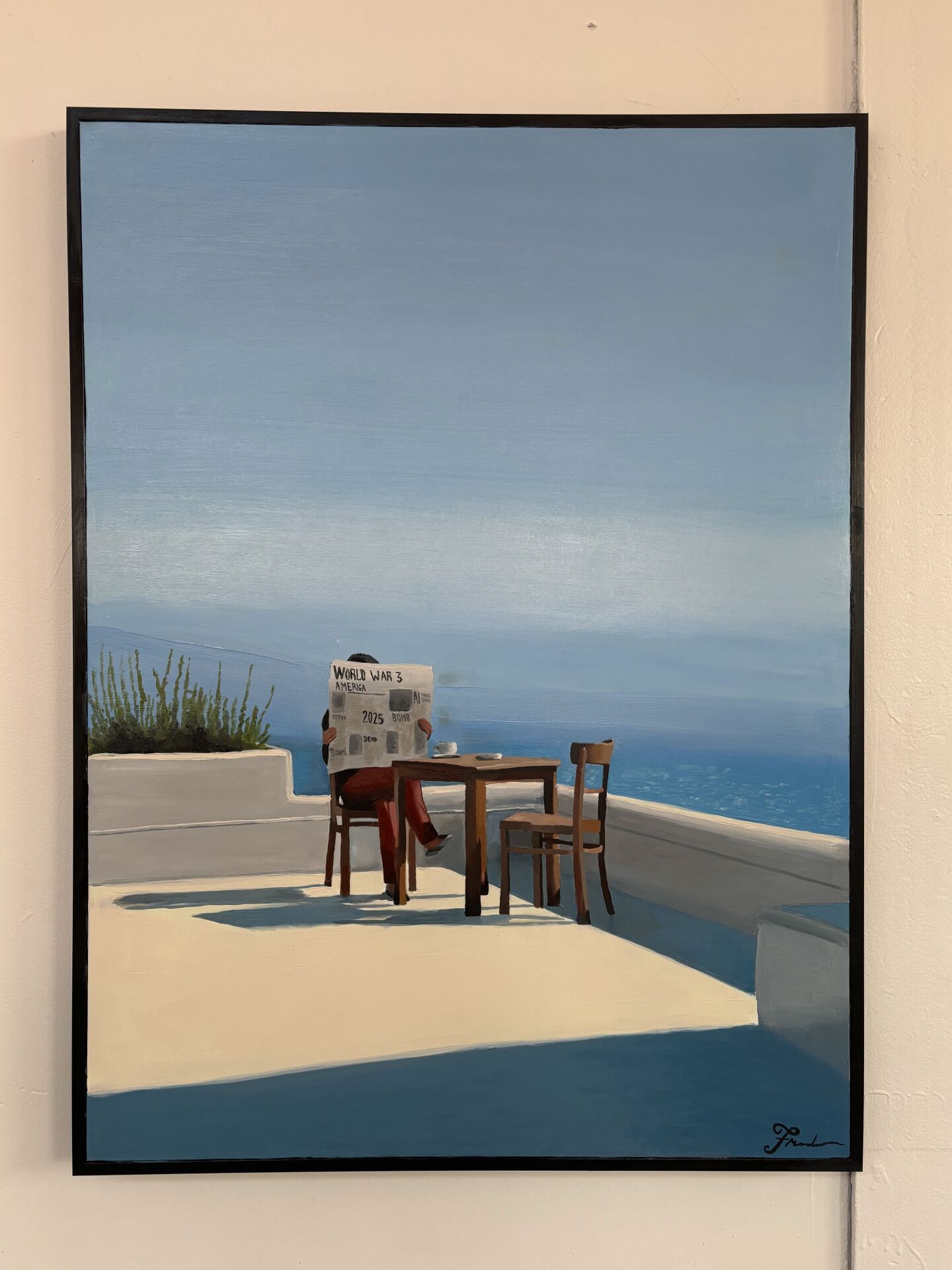 An oil painting called 'On Holdiday' by Fredo Gillis,2025.