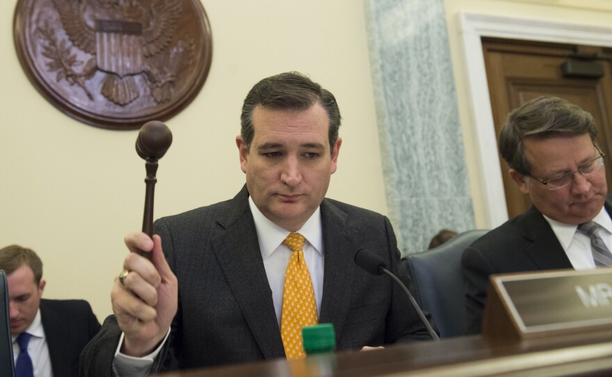 Sen. Ted Cruz, R-Texas, chairs the Subcommittee on Space, Science and Competitiveness during a hearing on climate change on Tuesday.