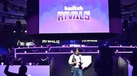 A Twitch host preparing to go live for a behind-the-scenes look at TwitchCon on Sept. 26, 2019, as crews continue to prep for the annual gaming and streaming convention taking place in San Diego.