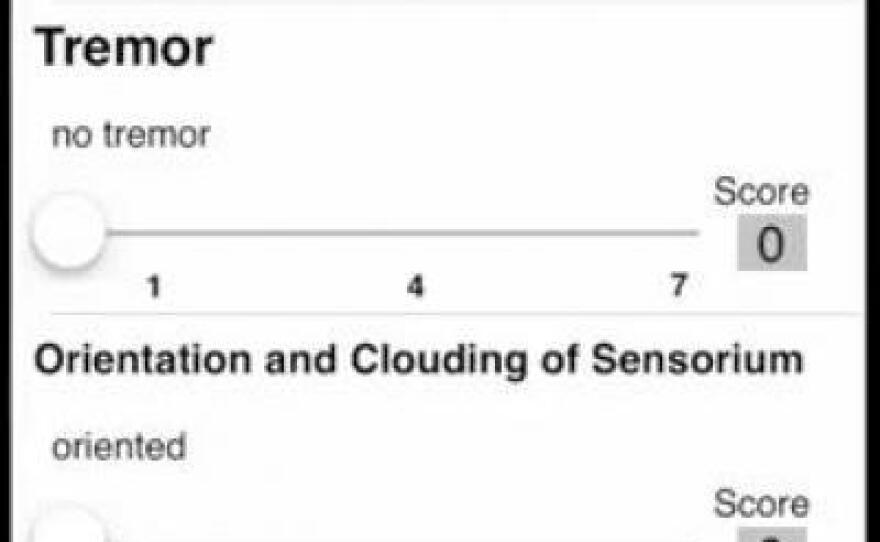 This is the symptom-entering screen of the Tremor app.