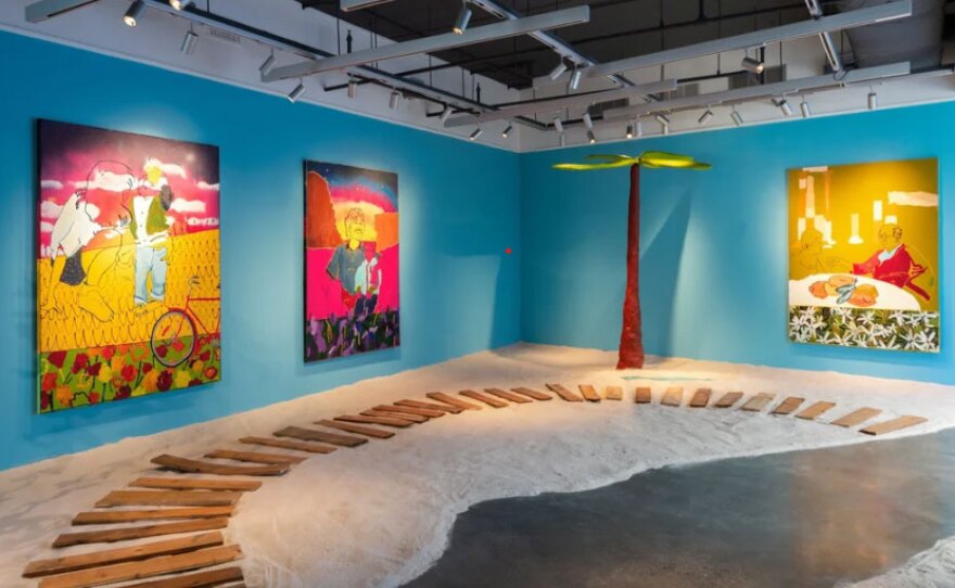 Artwork by Dave Eassa is shown in an undated photo.