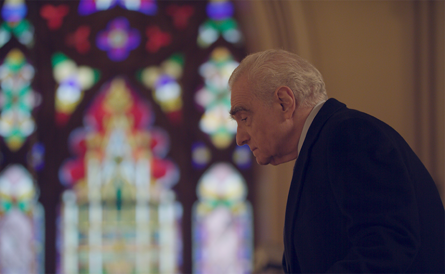 Martin Scorsese in Old St. Pat’s Cathedral, Lower Manhattan, New York City. (undated photo)