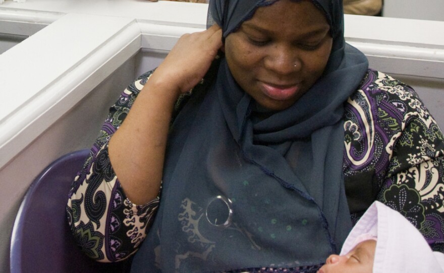 A mother and daughter at the Unity Health Care's Upper Cardozo clinic in Washington, D.C. at a celebrity event in 2009. The clinic relies on some funding from the Title X Family Planning Program.